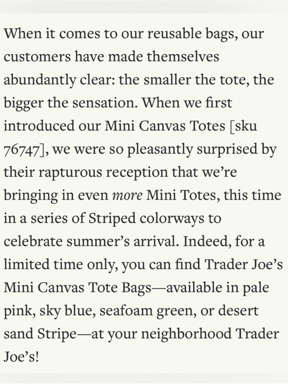 Trader Joe’s Pastel Striped Mini Canvas Tote Bags (set of 4) - Picture 11 of 12